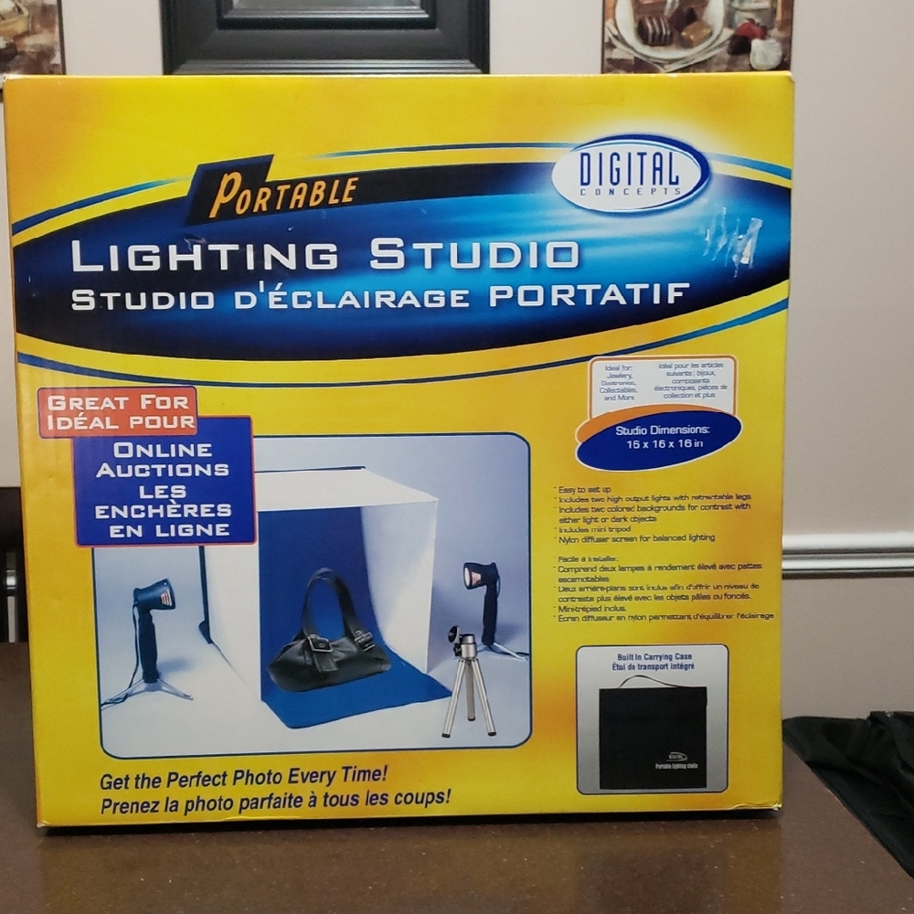 Professional Photos Lighting Studio Portable Digital Concepts Carry Case #PS-101